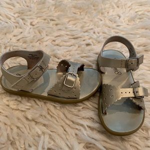 Footmates gold leather sandals, toddler size 9